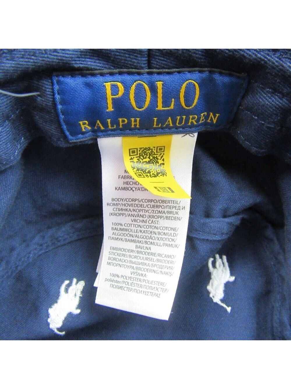 Polo Ralph Lauren Embroidered Pony Bucket Hat Adult Size S/M Navy Blue White NEW - Picture 8 of 12